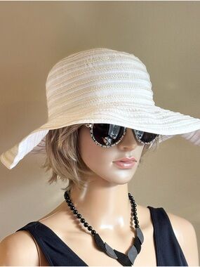 White Sequin Ribbon Sun Hat John Callanan Legacy